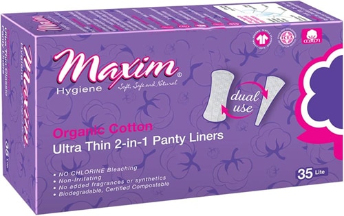 Maxim Organic Cotton 2-in-1 Thong Panty Liners