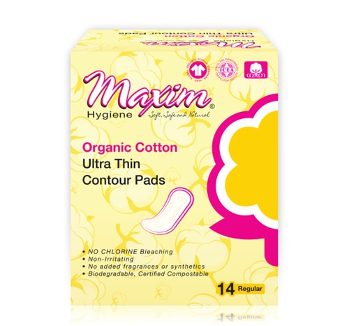 Maxim Organic Cotton Contour Pads Regular