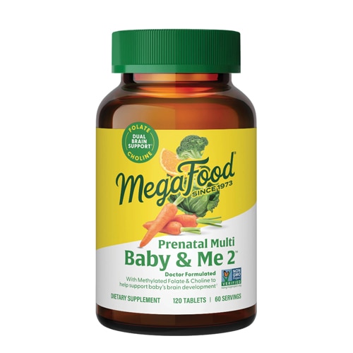 MegaFood Baby & Me 2 Prenatal Multivitamin with Folate and Choline