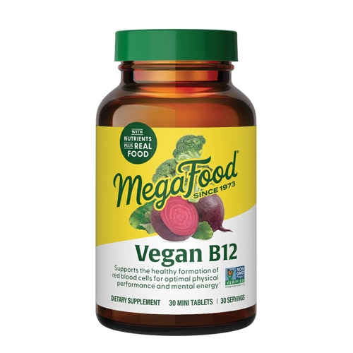 MegaFood Vegan B12 with Vitamin B6 and Folate as Folic Acid