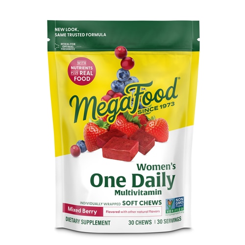 MegaFood Women's One Daily Multivitamin Soft Chews - with Folate Mixed Berry