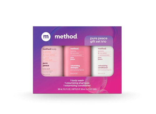 Method Body Wash and Hair Care Gift Set 3.4 oz - 3-Pack Pure Peace