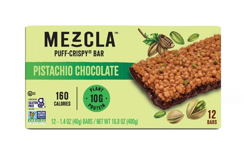 Mezcla Vegan Protein Puff Crispy Bar Pistachio Chocolate