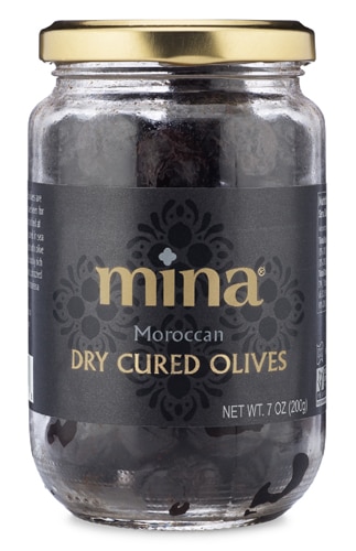 Mina Moroccan Dry Cured Black Olives Jar