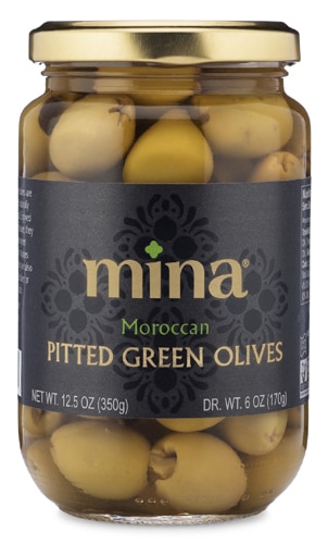 Mina Moroccan Pitted Green Olives Jar