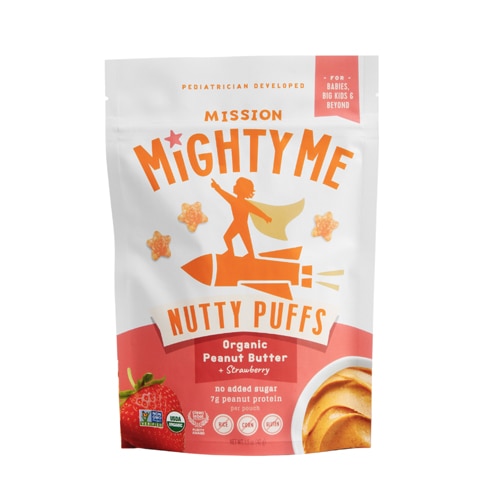 Mission Mighty Me Nutty Puffs Organic Peanut Butter + Strawberry