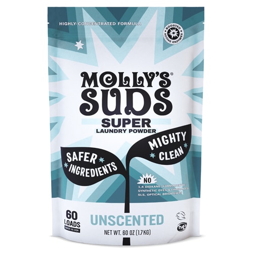 Molly's Suds Super Powder Laundry Detergent with Enzymes Unscented