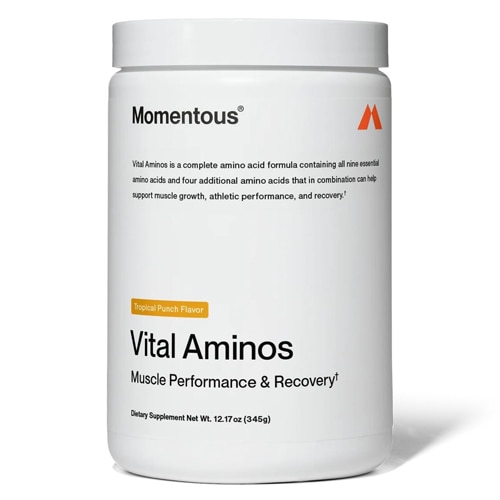 Momentous Vital Aminos - NSF Certified for Sport - Informed Sport Certified - 30 Servings Tropical Punch