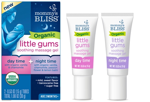 Mommy's Bliss Organic Little Gums Soothing Massage Gel Day/Night Combo Pack