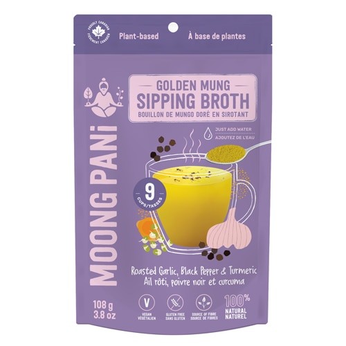 Moong Pani Vegan Gluten Free Sipping Broth Fiber & Protein Roasted Garlic