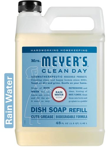 Mrs. Meyer's Clean Day Liquid Dish Soap Refill Rain Water
