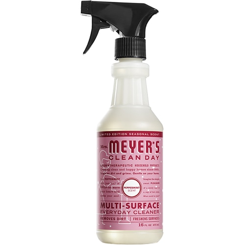 Mrs. Meyer's Clean Day Multi-Surface Everyday Cleaner Spray Bottle Holiday Scent Peppermint