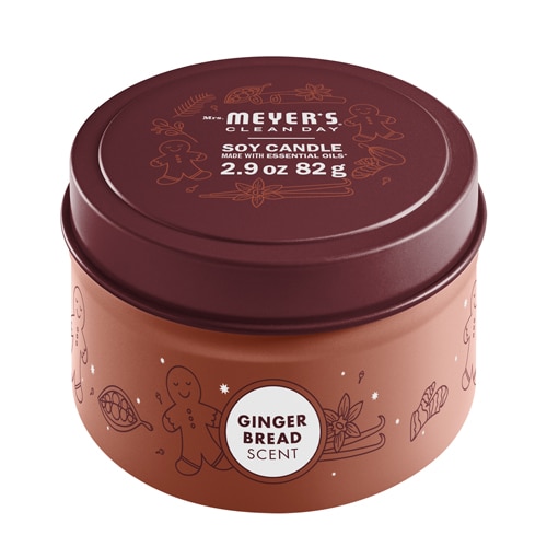 Mrs. Meyer's Clean Day Scented Soy Tin Candle Holiday Scent Gingerbread