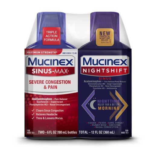 Mucinex Sinus-Max & Night Shift Severe Congestion & Pain Combo