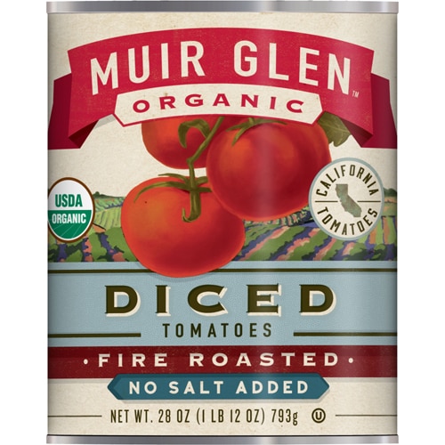 Muir Glen Organic Diced Tomatoes Fire Roasted No Salt Added