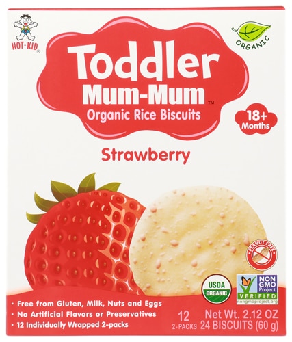 Mum-Mum Toddler Organic Rice Biscuits Strawberry