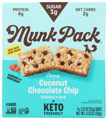 Munk Pack Gluten Free Chewy Granola Bar Coconut Chocolate Chip