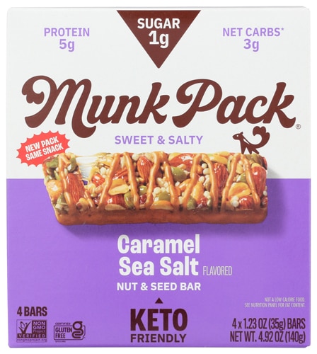 Munk Pack Gluten Free Keto Nut & Seed Bar Caramel Sea Salt