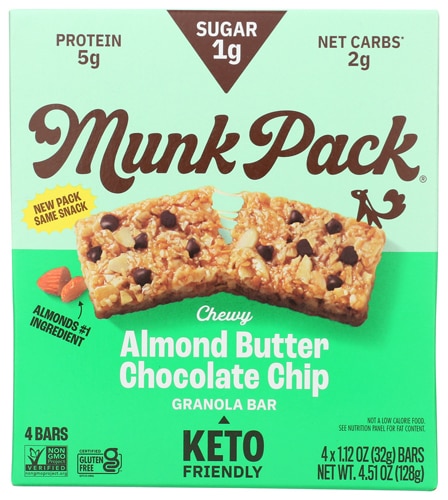 Munk Pack Keto Granola Bar Almond Butter Cocoa Chip