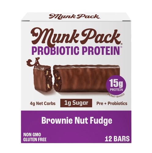 Munk Pack Protein Probiotics Bar Brownie Nut Fudge