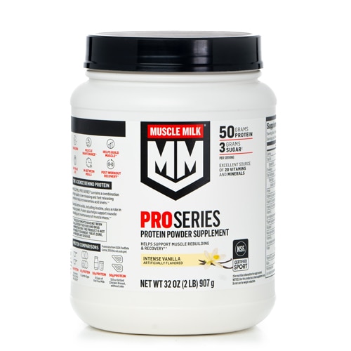 Muscle Milk Pro Series Protein Powder - NSF Certified for Sport Intense Vanilla