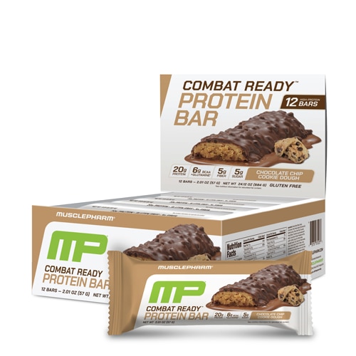MusclePharm Combat Ready Protein Bar - 20 g Protein Chocolate Chip Cookie Dough