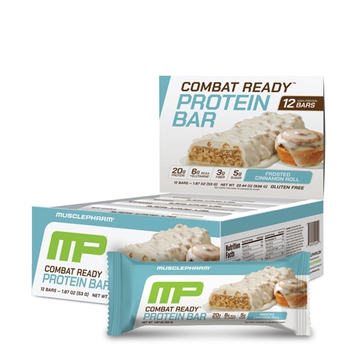 MusclePharm Combat Ready Protein Bar 20 g Protein Cinnamon Roll