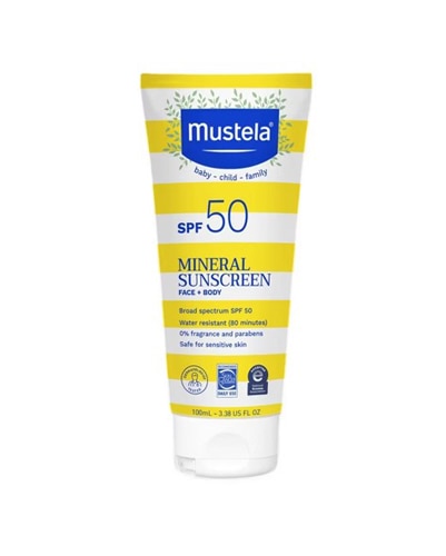 Mustela Mineral Sunscreen Face & Body SPF 50 Fragrance Free