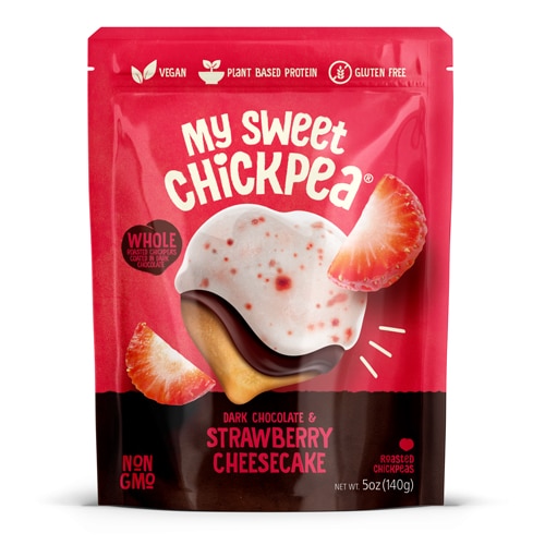 My Sweet Chickpea Non-GMO Roasted Chickpeas Dark Chocolate & Strawberry Cheesecake