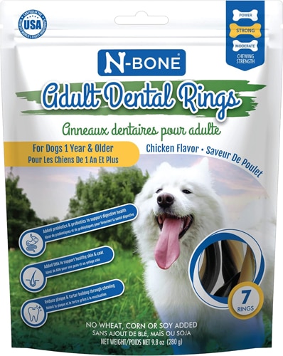 N-Bone Dental Rings Adult Dog Treats - 7 Rings Chicken