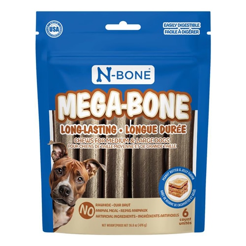 N-Bone MegaBone Dog Chew Natural Long-Lasting Peanut Butter & Jelly