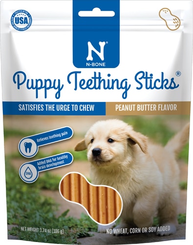 N-Bone Puppy Teething Sticks Dog Treats Peanut Butter