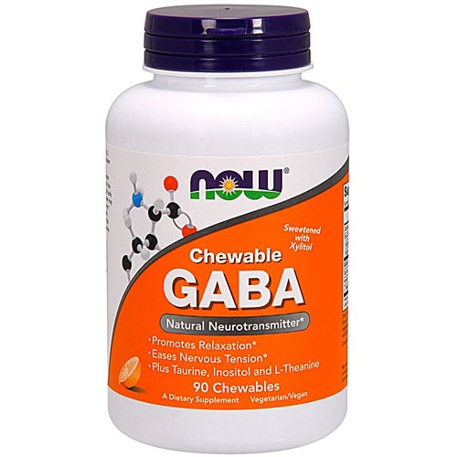 NOW Chewable GABA Natural Orange