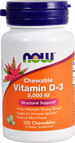 NOW Chewable Vitamin D-3 Natural Mint