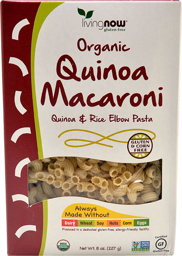 NOW Foods Livingnow Organic Pasta Quinoa Macaroni & Rice Elbow