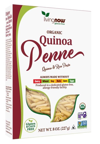 NOW Foods Livingnow Organic Quinoa & Rice Penne Pasta