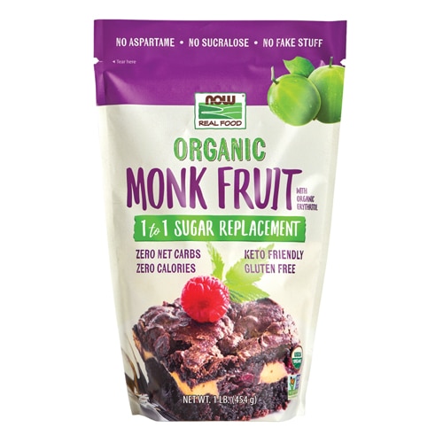 NOW Foods Organic Monk Fruit with Organic Erythritol Powder