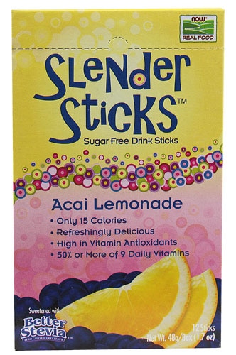 NOW Foods Slender Sticks Sugar Free Drink Sticks Acai Lemonade