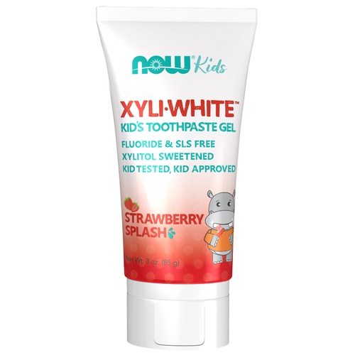 NOW Kids XyliWhite Toothpaste Gel Flouride Free Strawberry Splash