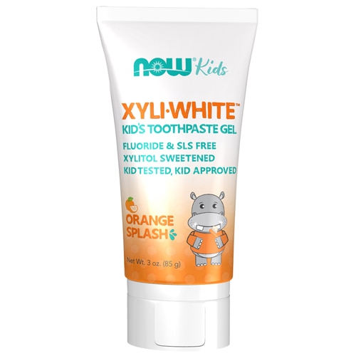 NOW Kids XyliWhite Toothpaste Gel Fluoride Free Orange Splash