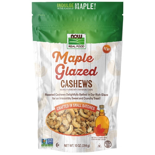 NOW Non-GMO Gluten Free Cashews Maple Glazed