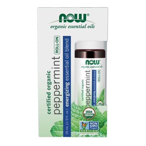 NOW Organic Essential Oil Roll-On - Peppermint