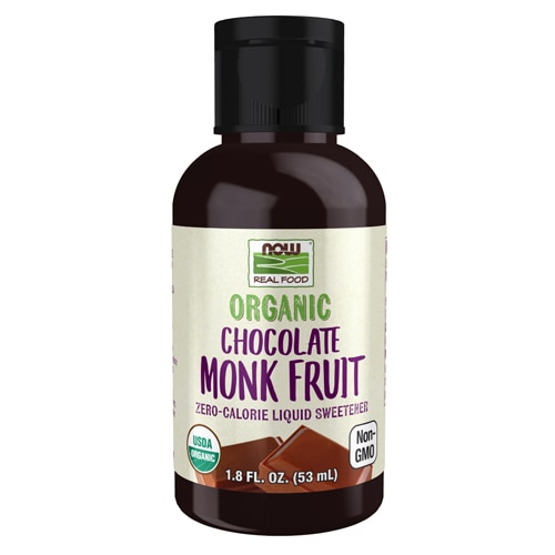 NOW Organic Liquid Monk Fruit Chocolate