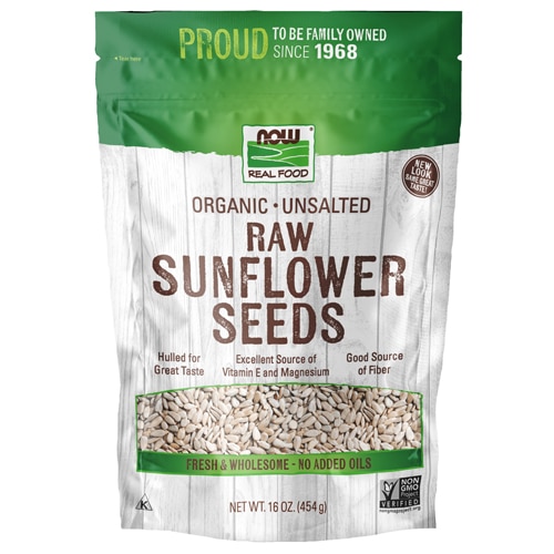 NOW Real Food Organic Raw Sunflower Seeds Unsalted