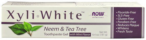 NOW Solutions Xyli White Neem & Tea Tree Toothpaste Gel Mint