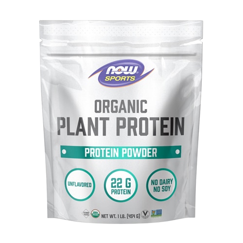 NOW Sports Organic Protein Plant Protein Powder Unflavored