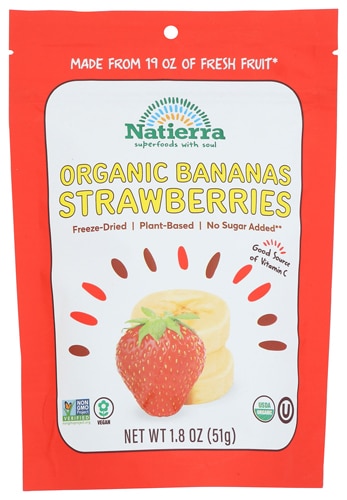 Natierra Organic Freeze Dried Bananas & Strawberries