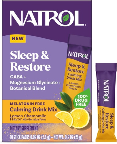 Natrol Sleep & Restore Calming Drink Mix Lemon Chamomile