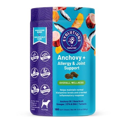 NaturVet Evolutions Anchovy + Allergy & Joint Support Overall Wellness for Dogs