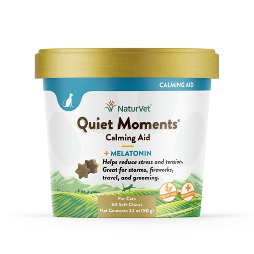 NaturVet Quiet Moments Calming Aid Plus Melatonin for Cats